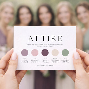Convite Guia de Traje de Noiva com Paleta de Cores
