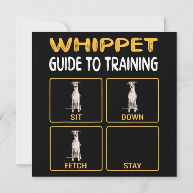 Convite Guia De Whippet Para Treinar Obediência De Cães (Frente)