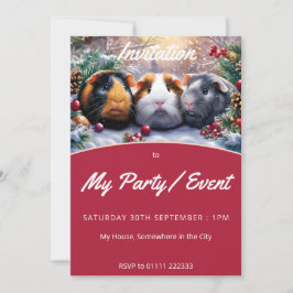 Convite Guiné Pigs Winter Wonderland