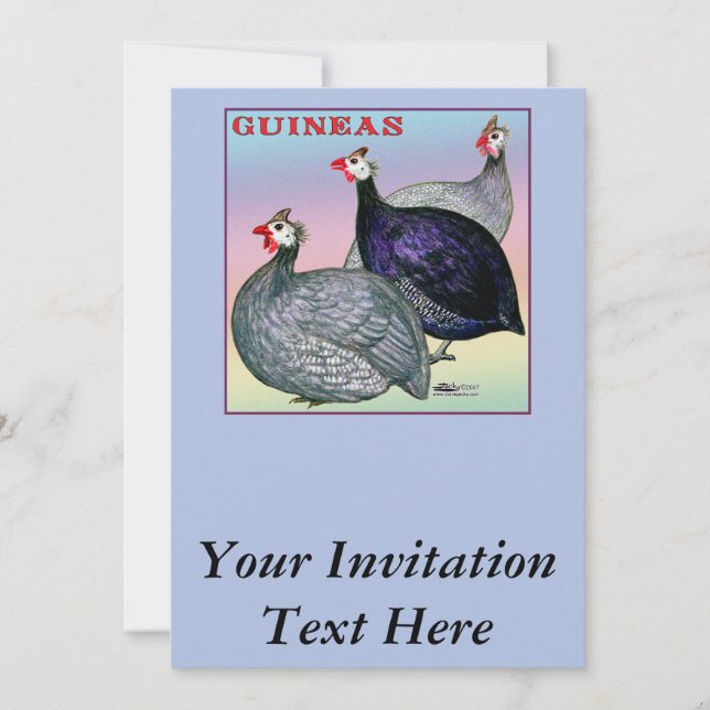 Convite Guineas Three Fowl (Frente)