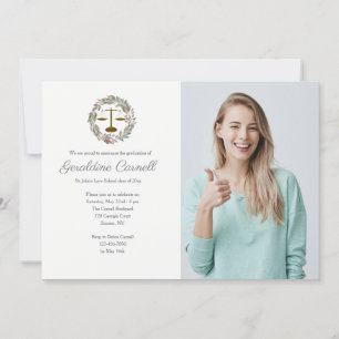 Convite Guirlanda de Fotos de Flores Cor-de-Rosa