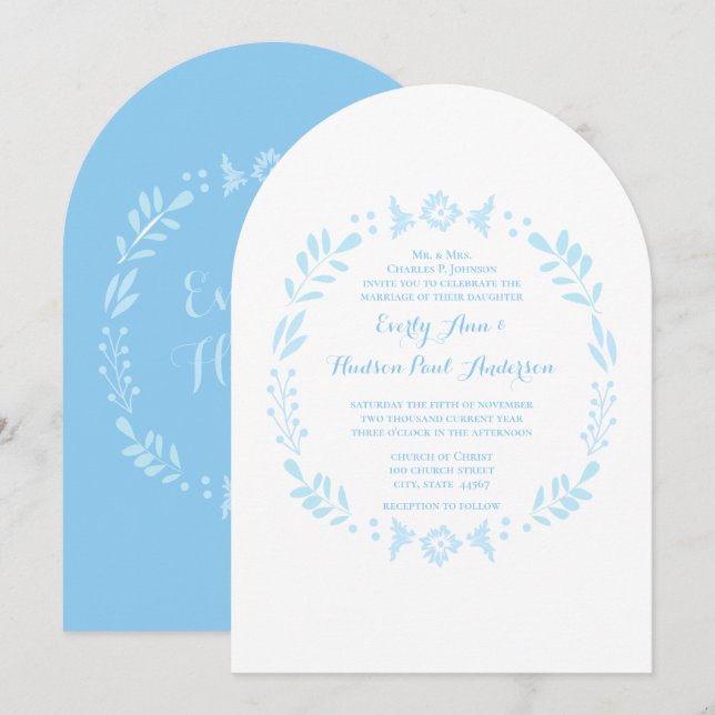 Convite Guirlanda Floral Rústica Arte Folclórica Casamento (Frente/Verso)