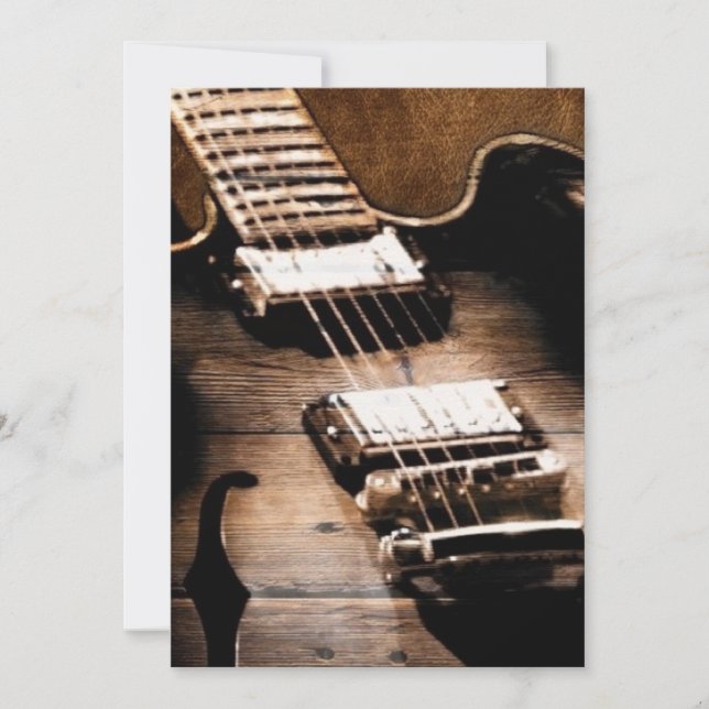 Convite Guitarra de Música Country Ocidental de Madeira de (Frente)