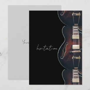 Convite Guitarra Elétrica em Preto