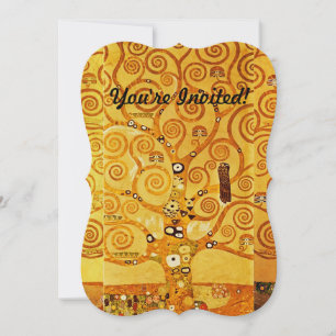 Convite Gustav Klimt Árvore da Vida: Art Nouveau Simbolist