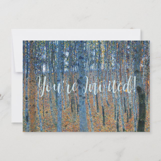 Convite Gustav Klimt Beech Tree Grove (Frente)