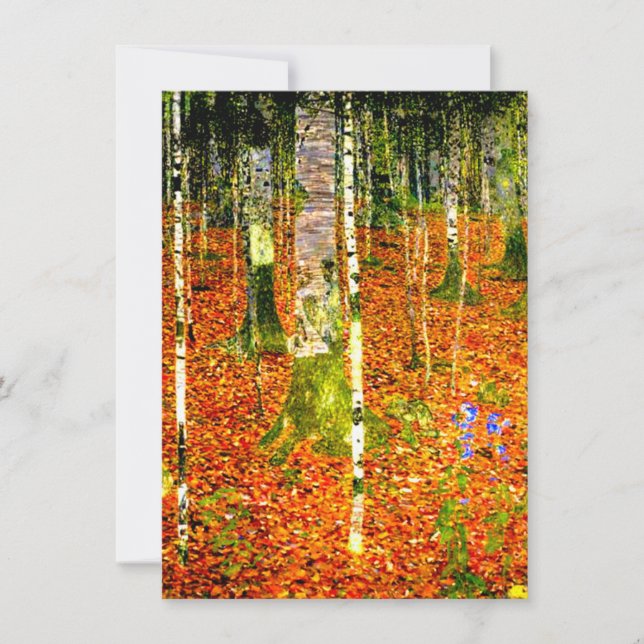 Convite Gustav Klimt Birch Trees (Frente)