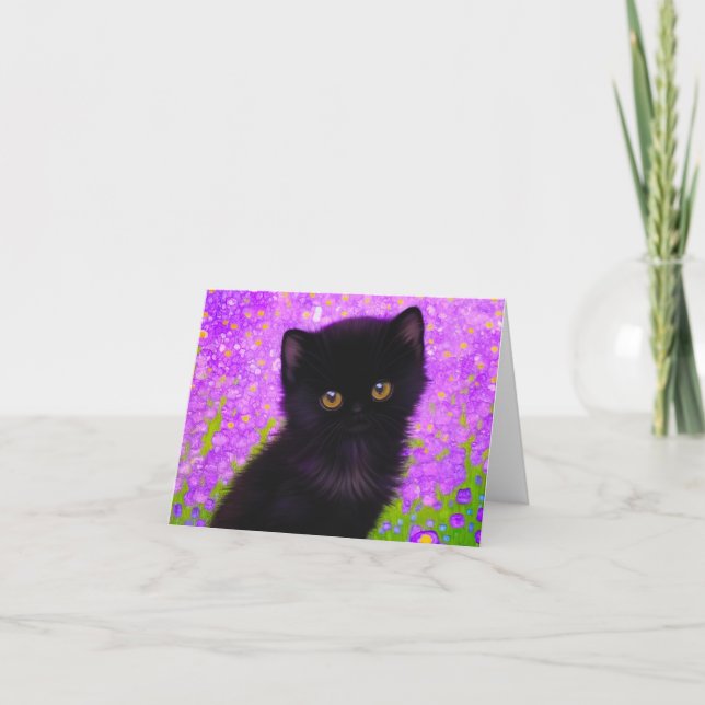 Convite Gustav Klimt Cat (Frente)