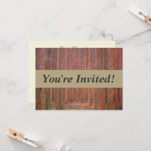 Convite Gustav Klimt Fir Forest Tannenwald árvores vermel