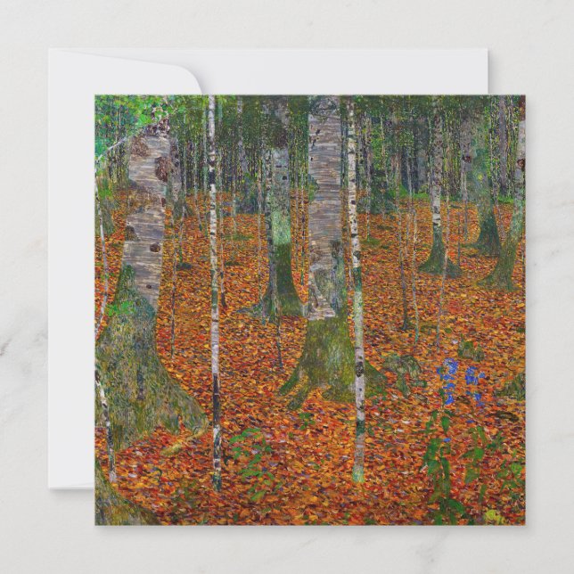 Convite Gustav Klimt - Floresta de Bétulas (Frente)