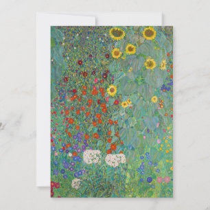Convite Gustav Klimt - Jardim Rural com Girassóis