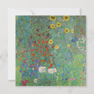 Convite Gustav Klimt - Jardim Rural com Girassóis