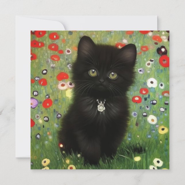 Convite Gustav Klimt Kitten (Frente)