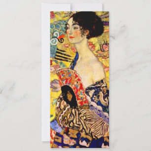 Convite Gustav Klimt Lady com ventilador
