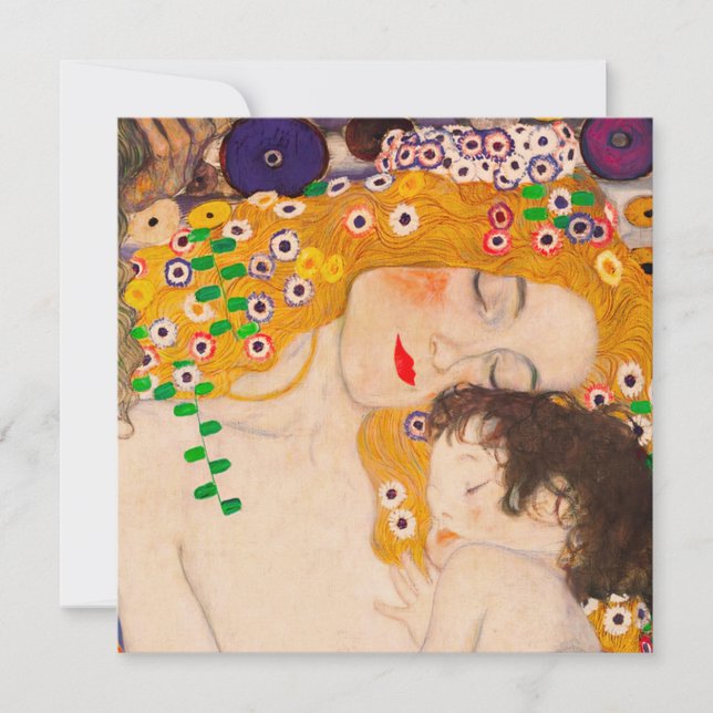 Convite Gustav Klimt - Mãe e Filho (Frente)