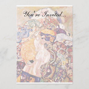 Convite Gustav Klimt - O Berço - Recém-Nascido