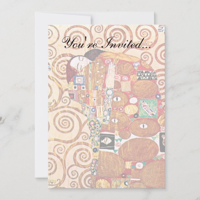 Convite Gustav Klimt - O Embrião - Pintura De Arte Bela (Frente)