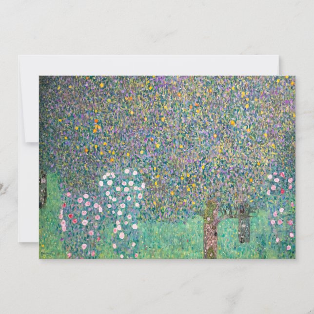Convite Gustav Klimt - Roseiras sob as Árvores (Frente)