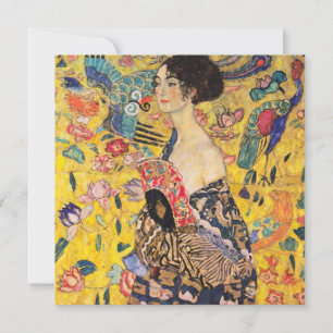 Convite Gustav Klimt - Senhora com Leque