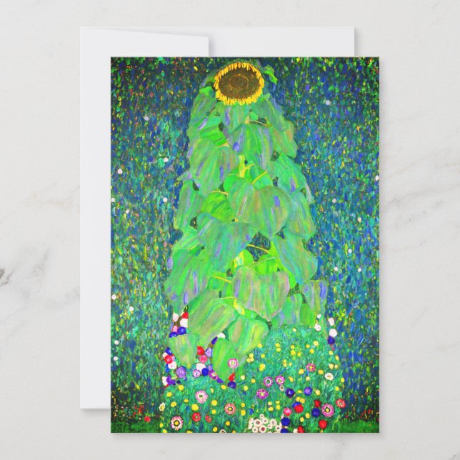 Convite Gustav Klimt Sunflower (Frente)