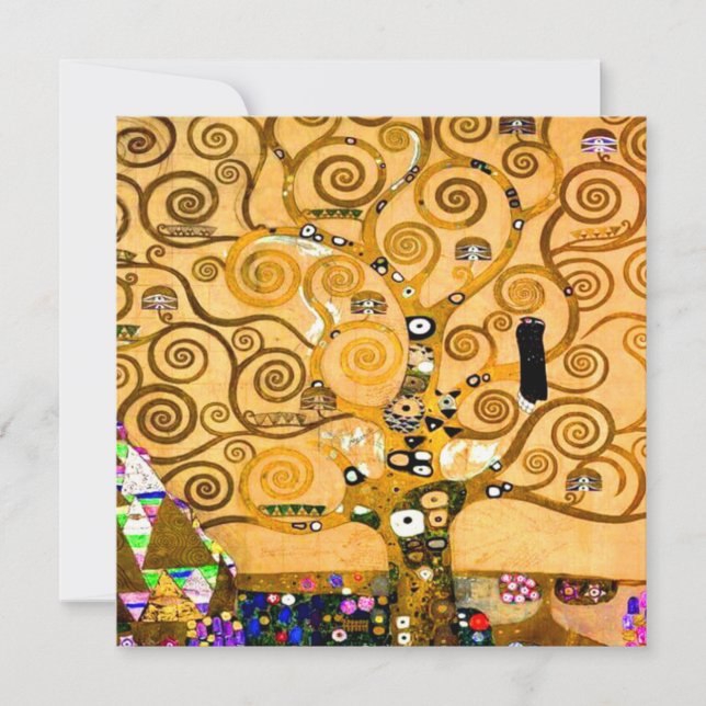 Convite Gustav Klimt Tree of Life (Frente)