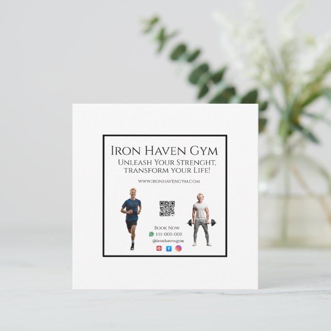 Convite Gym Fitness Enthusiasts & Social Media ANTISTRESS (Em pé/Frente)