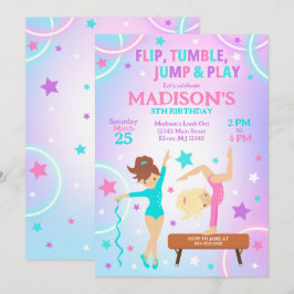 Convite Gymnastics Birthday Invitation Gymnastics Party