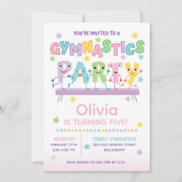 Convite Gymnastics Birthday Party for Girl
