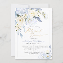 Convite H2 Rosas de Hydrangea Blue Janto de ensaio