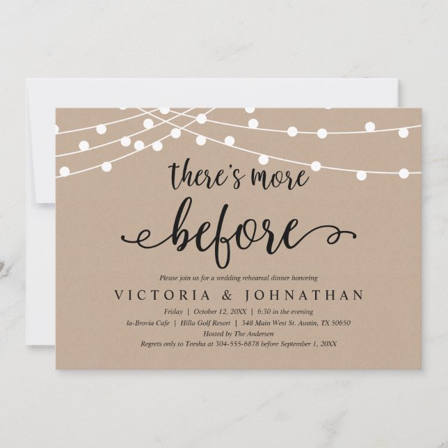 Convite Há mais antes, Janto de ensaio Rustic (Frente)