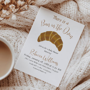 Convite Há um trocadilho no Chá de fraldas Forno - Croissa