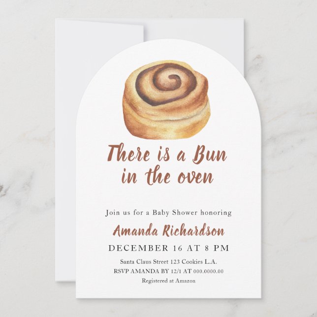 Convite Há uma arma no Chá de fraldas do forno (Frente)