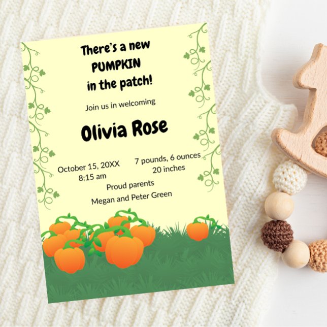 Convite Há uma nova abóbora no canteiro (Criador carregado)