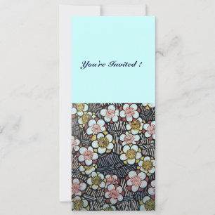 CONVITE HAIKU/ PRETO BRANCO AMARELO ROSA AZUL FLORES DE PR
