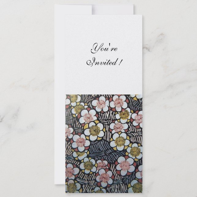 CONVITE HAIKU / PRETO BRANCO AMARELO ROSA FLORES DE PRIMAV (Frente)