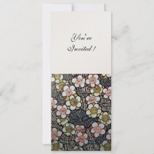 CONVITE HAIKU/ PRETO BRANCO AMARELO ROSA FLORES DE PRIMAVE