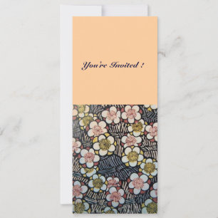 CONVITE HAIKU/ PRETO BRANCO AMARELO ROSA FLORES DE PRIMAVE