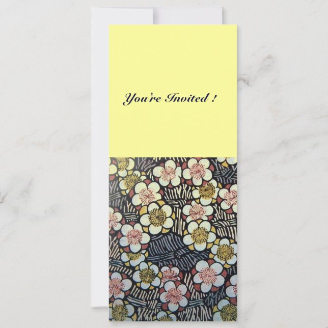 Convite HAIKU rosa branco marrom preto amarelo (Frente)