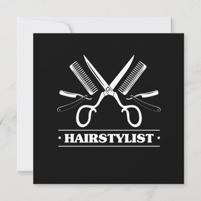 Convite Hairstylist Hairdresser Hair Salon Stylist Barber (Frente)