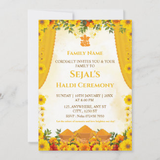 Convite Haldi Ceremony Invitation Card