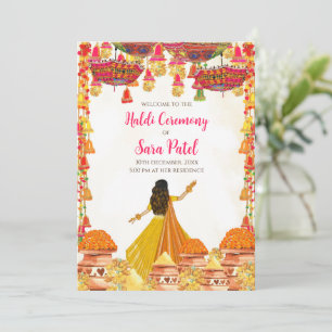 Convite Haldi convida o casamento hindu