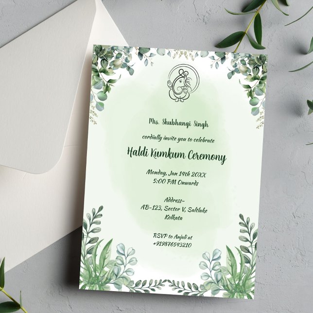Convite Haldi Kumkum Ceremony (Criador carregado)