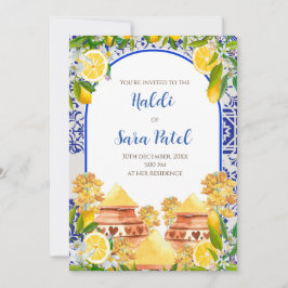 Convite Haldi Mediterrâneo inspira decoração italiana para