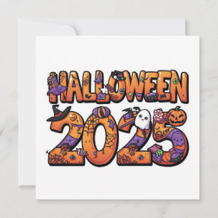 Convite Halloween 2025 - Colorful Cartoon Cutout Sticker