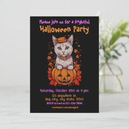 Convite Halloween, 6 gatinhos, divertido, assustador, Jack