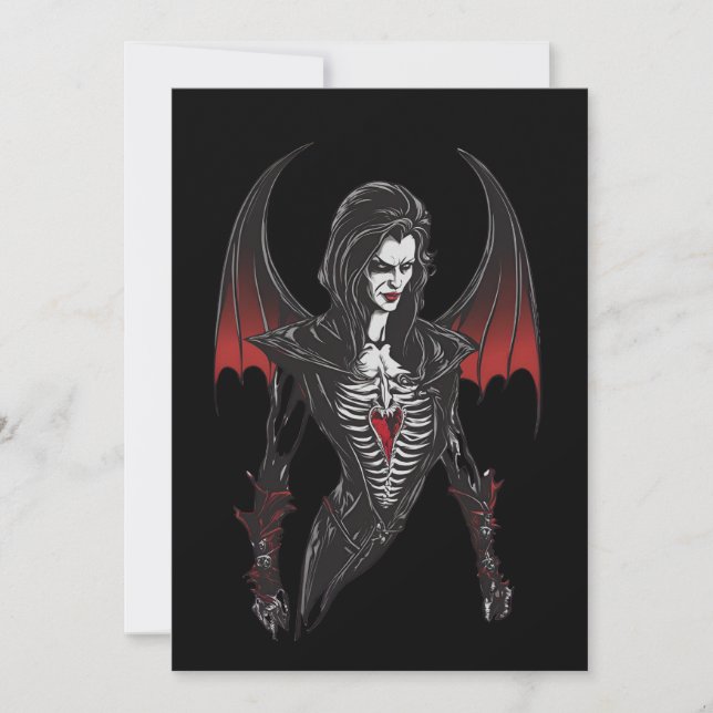 Convite Halloween 6 vampiro, b, monstro assustador, horror (Frente)