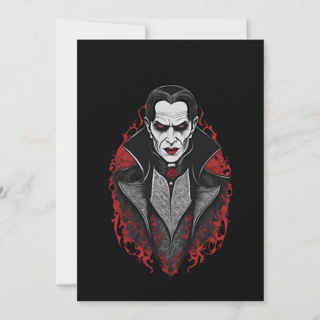 Convite Halloween 9 vampiros, b, monstro assustador, horro (Frente)