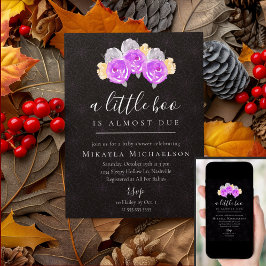 Convite Halloween A Little Boo Vintage Chá de fraldas Flor