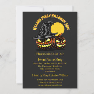 Convite Halloween Adicionar Nome da Família Ano Personali
