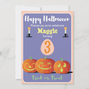 Convite Halloween Adorável Aniversário Personalizado
